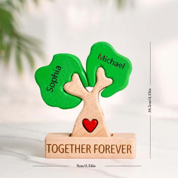 Puzzle D'arbre Généalogique En Bois, Noms Personnalisés, Décoration De Maison, Cadeaux De Réchauffement De La Maison - votrecollierprenomfr