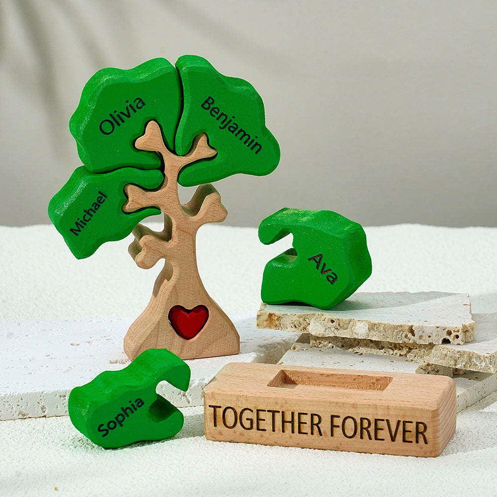 Puzzle D'arbre Généalogique En Bois, Noms Personnalisés, Décoration De Maison, Cadeaux De Réchauffement De La Maison - votrecollierprenomfr