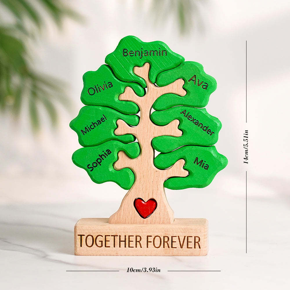 Puzzle D'arbre Généalogique En Bois, Noms Personnalisés, Décoration De Maison, Cadeaux De Réchauffement De La Maison - votrecollierprenomfr