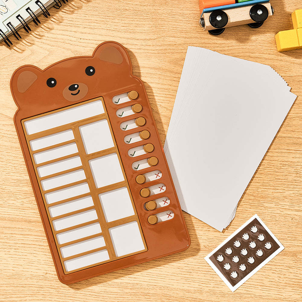 Texte Personnalisé Et Photo Ours Tableau De Routine Quotidienne Cadeaux Pour Les Enfants - votrecollierprenomfr