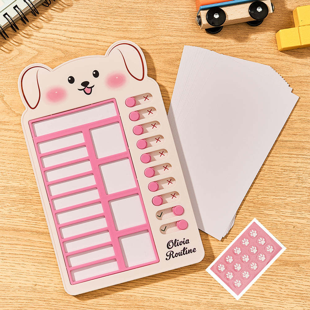 Texte Et Photo Personnalisés Tableau De Routine Quotidienne Du Lapin Cadeaux Pour Les Enfants - votrecollierprenomfr
