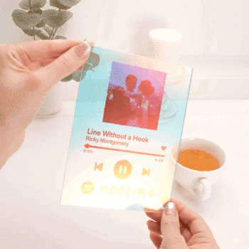 Plaque Laser Photo Holographique Personnalisée Code Spotify Personnalisé Cadeau De Noël - votrecollierprenomfr