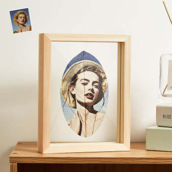 Peinture De Veines De Feuilles Avec Photo Personnalisée, Ornements De Maison, Cadeau Créatif Pour Couple - votrecollierprenomfr