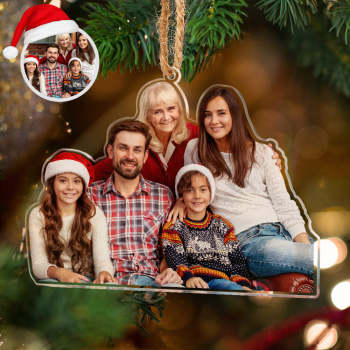 Photo Personnalisée Ornement D'arbre De Noël Cadeau De Noël En Famille - votrecollierprenomfr