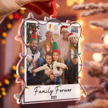 Photo De Famille Personnalisée, Ornement D'arbre De Noël, Nom Personnalisé, Cadeau De Noël - votrecollierprenomfr