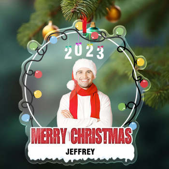 Ornement D'arbre De Noël Avec Photo Personnalisée, Nom Personnalisé, Cadeau De Noël - votrecollierprenomfr