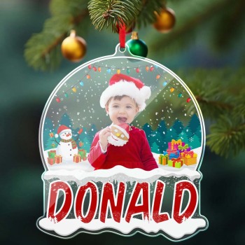 Photo De Bébé Personnalisée, Ornement D'arbre De Noël, Nom Personnalisé, Cadeau De Noël - votrecollierprenomfr