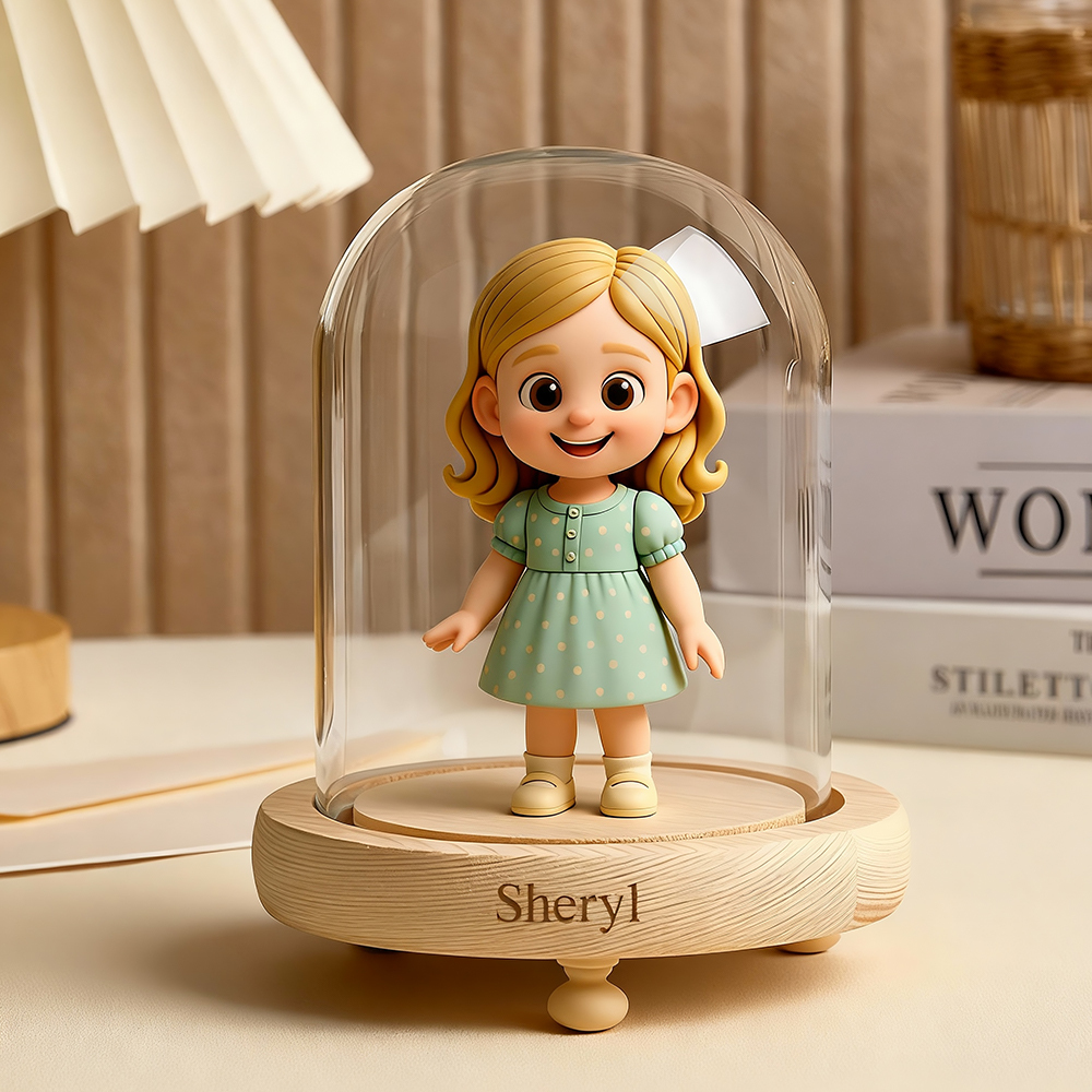 Lampe De Nuit 3d Personnalisée Avec Figurine Articulée Et Socle Gravé À Partir De Votre Photo, Sous Cloche En Verre. Cadeau Unique Et Personnalisé Pour Votre Amoureux(se) Ou Pour Un Anniversaire. Idéale Pour La Saint-valentin. - votrecollierprenomfr