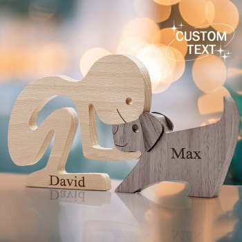 Blocs De Sculpture En Bois Pour Hommes Et Chiens, Décoration De Table Avec Nom Personnalisé, Cadeaux Pour Amoureux Des Animaux De Compagnie - votrecollierprenomfr