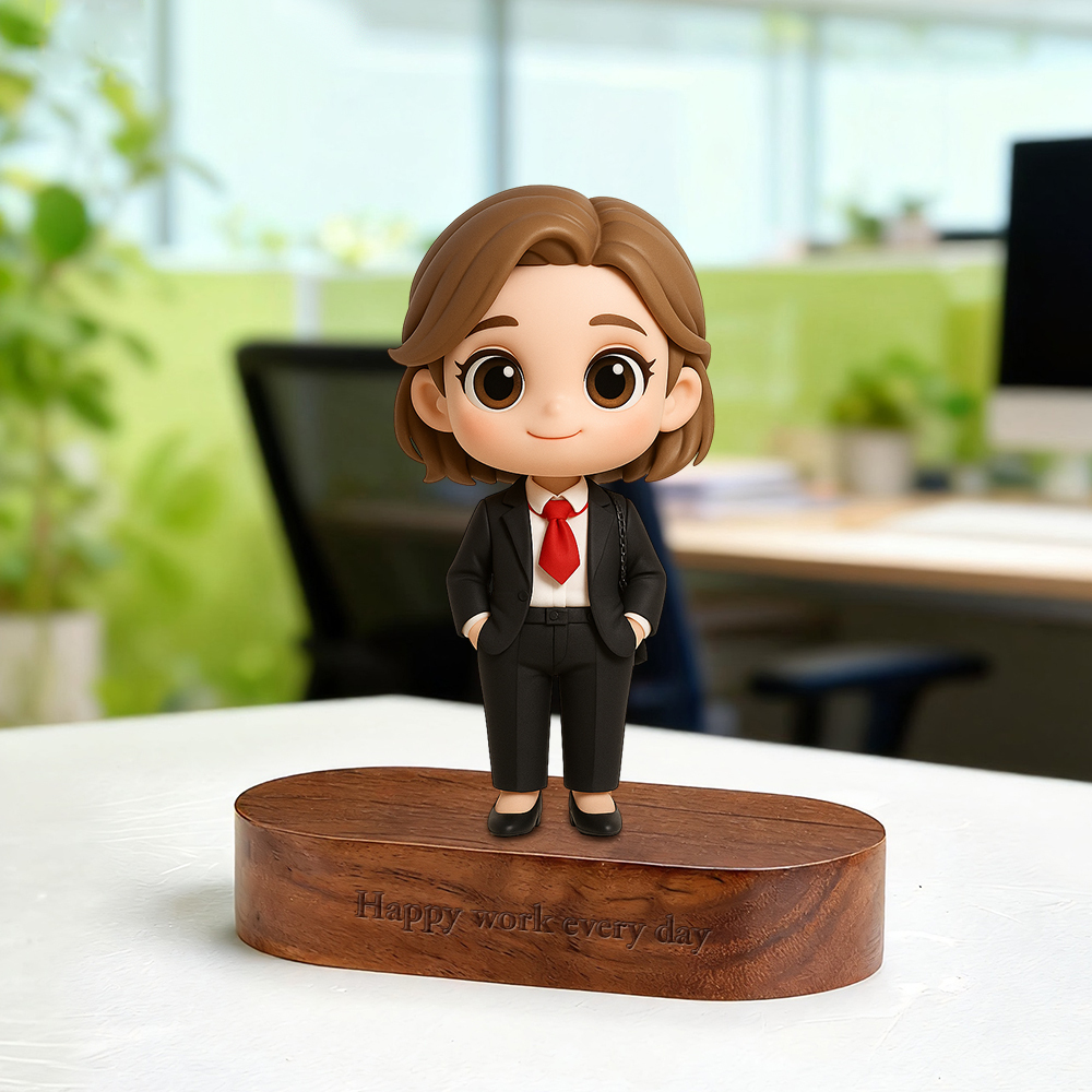 Figurine 3d Personnalisée Avec Socle En Bois Gravé, Nom Et Message Personnalisés, Idéale Pour La Saint-valentin Ou Comme Souvenir D'anniversaire. - votrecollierprenomfr