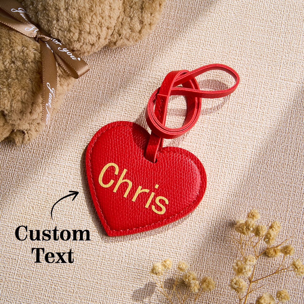 Porte-clés Cœur En Cuir Personnalisé, Breloque Cœur, Pendentif Cœur Initial En Cuir, Accessoire De Sac À Main, Cadeau Pour Elle - votrecollierprenomfr