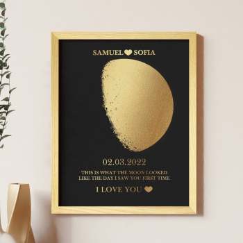Cadre En Bois Imprimé Phase De Lune Personnalisé, Nom Et Texte Personnalisés, Cadeau De Famille - votrecollierprenomfr