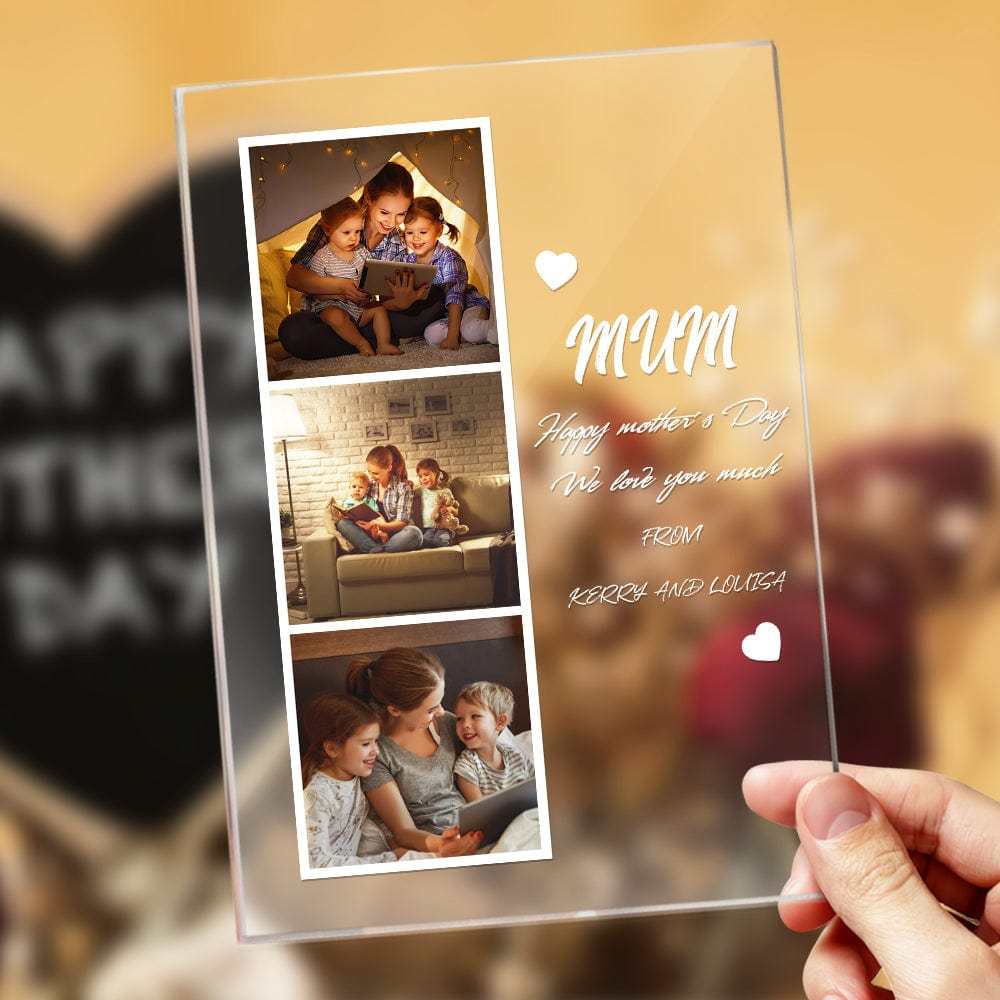 Photo Personnalisée Et Nom Veilleuse Acrylique Cadeau De Fête Des Mères Pour Maman - votrecollierprenomfr