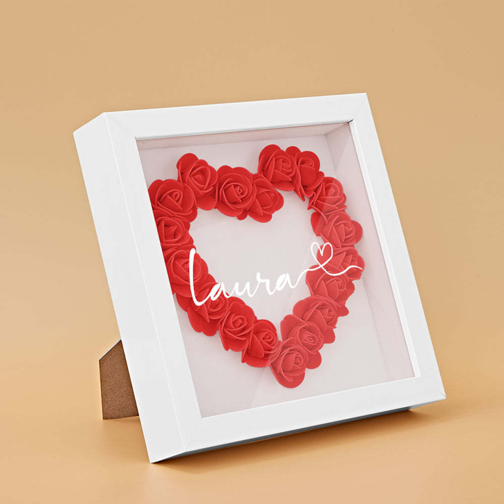 Boîte D'ombre De Fleur Personnalisée Nom Personnalisé Cadeau De Cadre De Fleur D'ombre De Fleur - votrecollierprenomfr