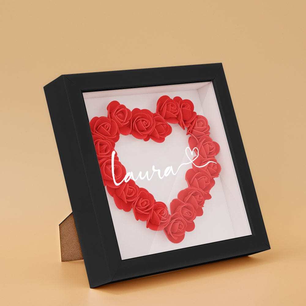 Boîte D'ombre De Fleur Personnalisée Nom Personnalisé Cadeau De Cadre De Fleur D'ombre De Fleur Pour La Maman - votrecollierprenomfr