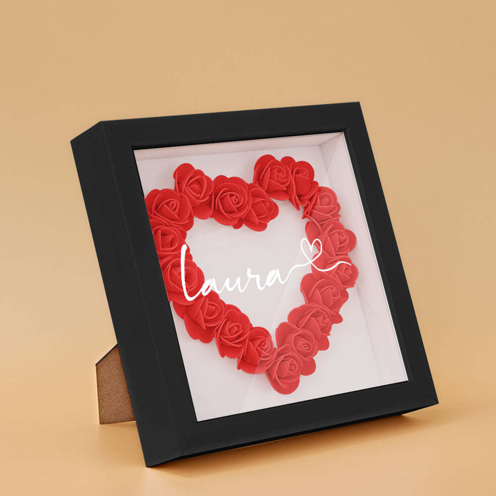 Boîte D'ombre De Fleur Personnalisée Nom Personnalisé Cadeau De Cadre De Fleur D'ombre De Fleur - votrecollierprenomfr