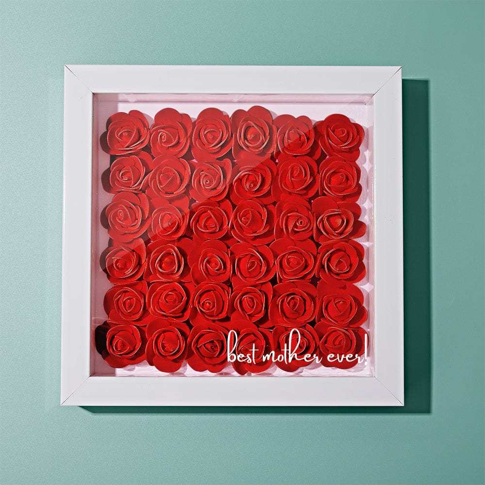 Boîte D'ombre De Fleur Personnalisée Nom Personnalisé Cadeau De Cadre De Fleur D'ombre De Fleur Pour La Maman - votrecollierprenomfr