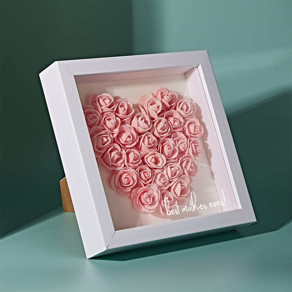 Boîte D'ombre De Fleur Personnalisée Nom Personnalisé Cadeau De Cadre De Fleur D'ombre De Fleur Pour La Maman - votrecollierprenomfr