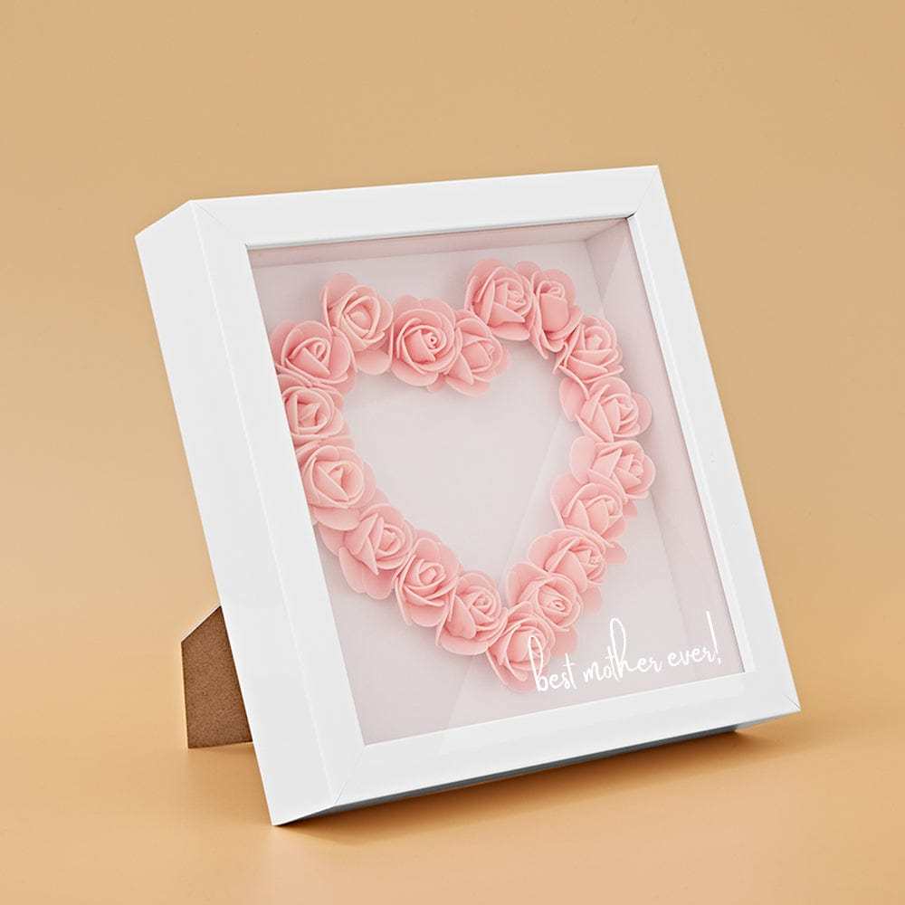 Boîte D'ombre De Fleur Personnalisée Nom Personnalisé Cadeau De Cadre De Fleur D'ombre De Fleur Pour La Maman - votrecollierprenomfr