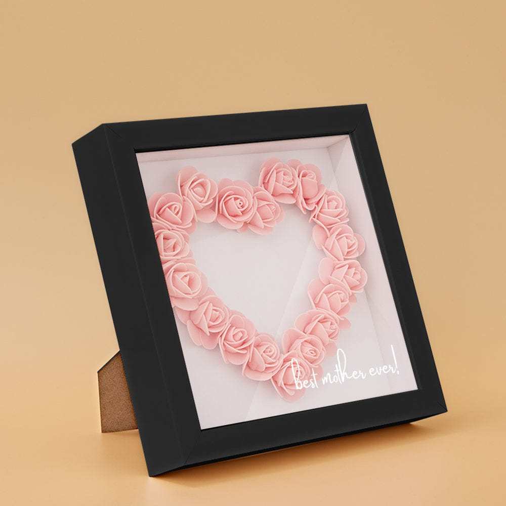 Boîte D'ombre De Fleur Personnalisée Nom Personnalisé Cadeau De Cadre De Fleur D'ombre De Fleur Pour La Maman - votrecollierprenomfr