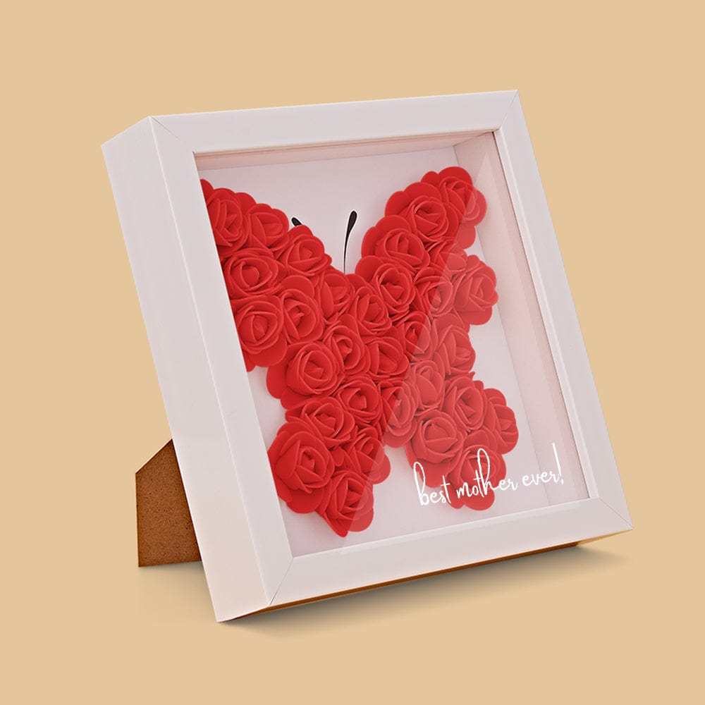 Boîte D'ombre De Fleur Personnalisée Nom Personnalisé Cadeau De Cadre De Fleur D'ombre De Fleur Pour La Maman - votrecollierprenomfr