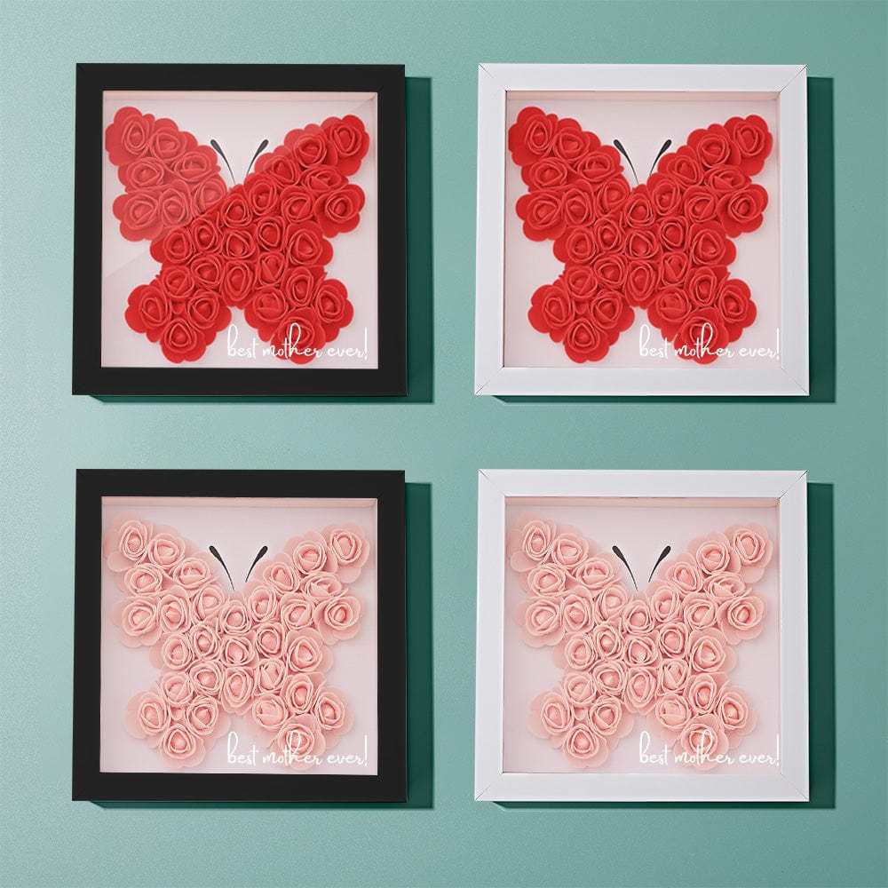 Boîte D'ombre De Fleur Personnalisée Nom Personnalisé Cadeau De Cadre De Fleur D'ombre De Fleur Pour La Maman - votrecollierprenomfr