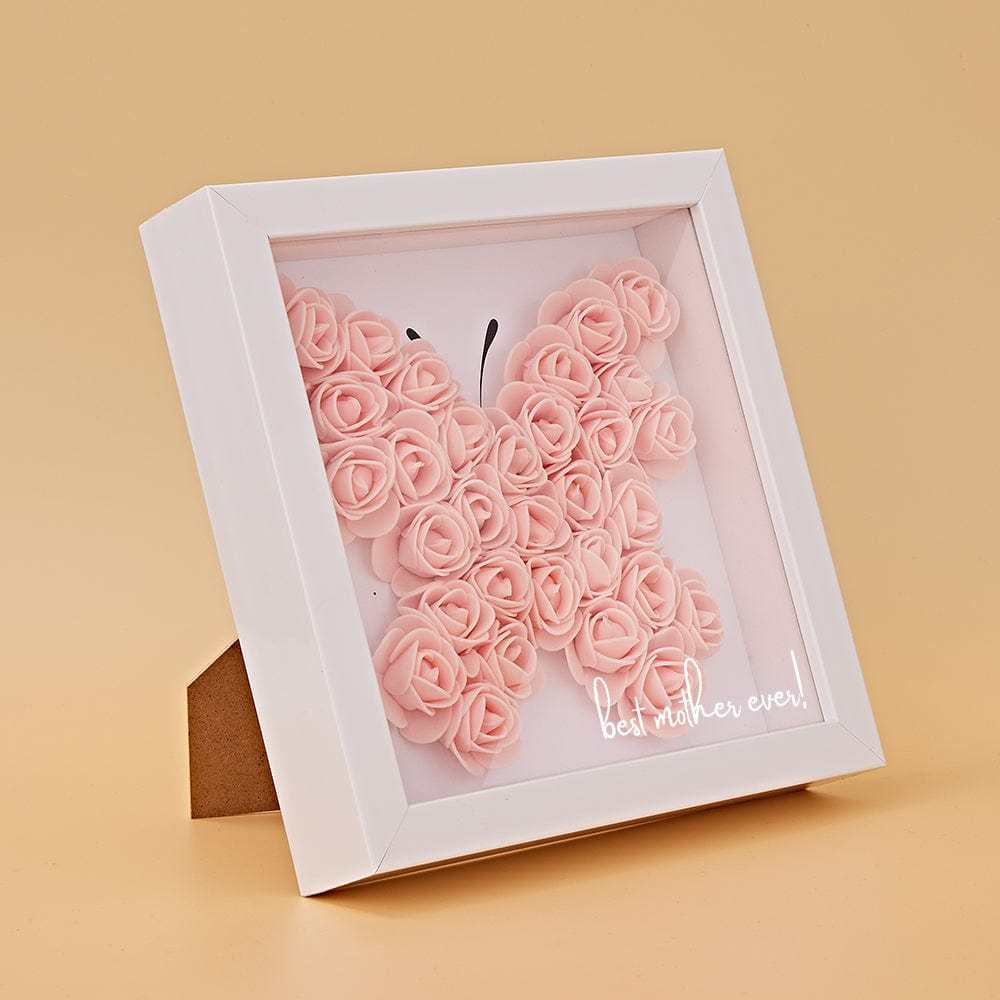 Boîte D'ombre De Fleur Personnalisée Nom Personnalisé Cadeau De Cadre De Fleur D'ombre De Fleur Pour La Maman - votrecollierprenomfr