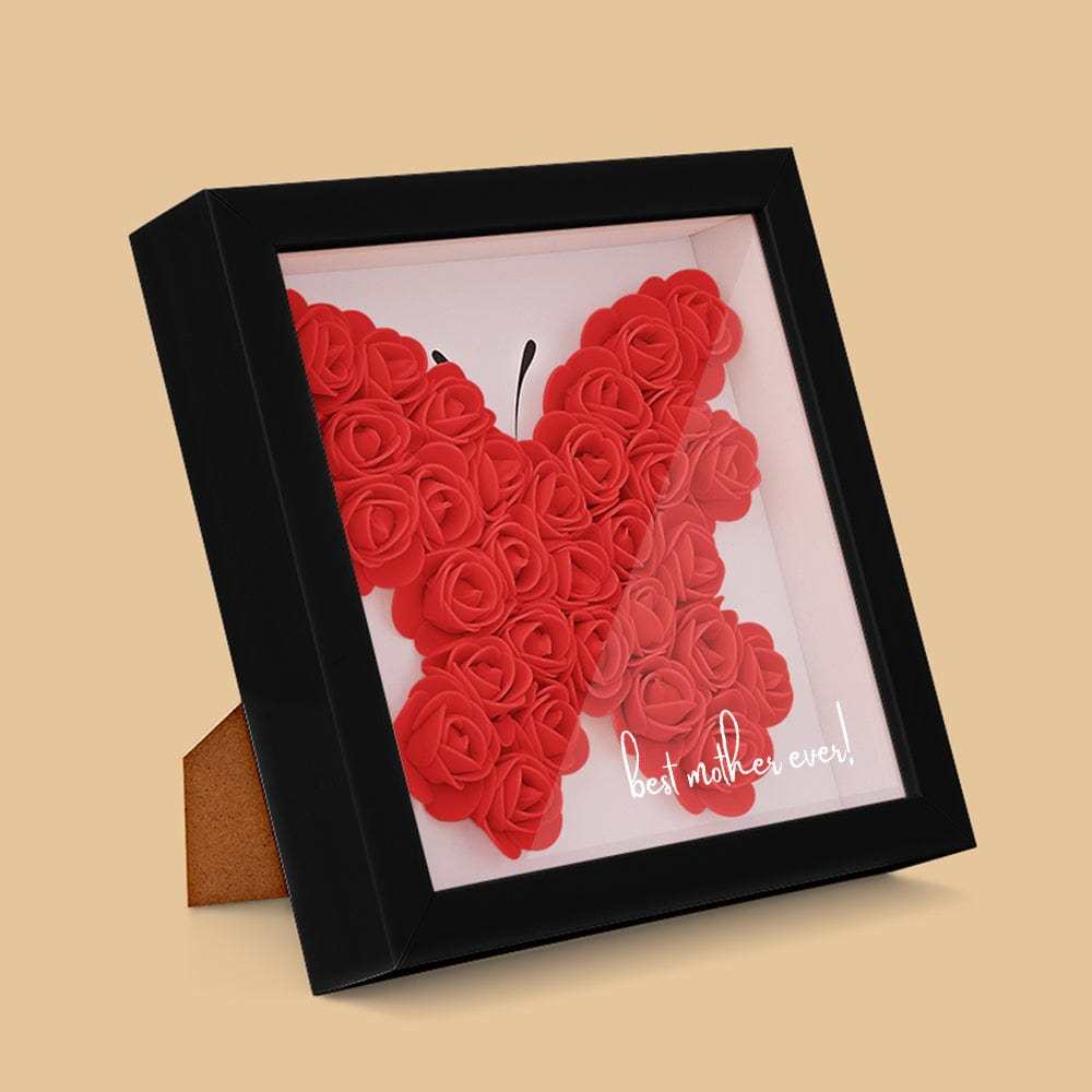 Boîte D'ombre De Fleur Personnalisée Nom Personnalisé Cadeau De Cadre De Fleur D'ombre De Fleur Pour La Maman - votrecollierprenomfr