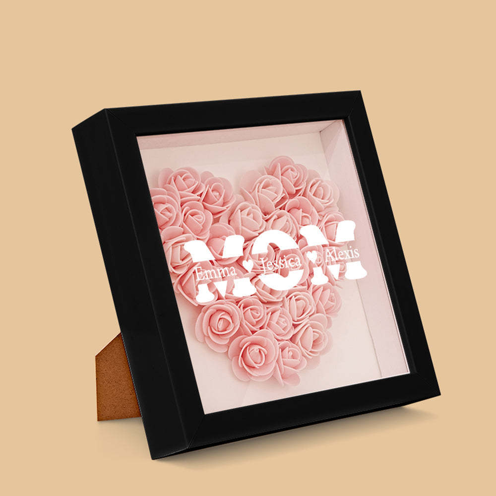 Boîte D'ombre De Fleur Personnalisée Nom Personnalisé Cadeau De Cadre De Fleur D'ombre De Fleur - votrecollierprenomfr