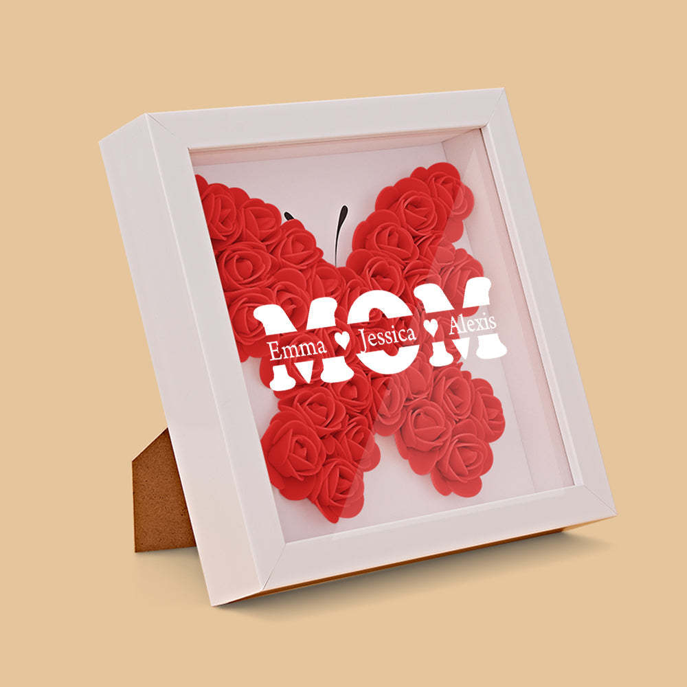 Boîte D'ombre De Fleur Personnalisée Nom Personnalisé Cadeau De Cadre De Fleur D'ombre De Fleur - votrecollierprenomfr