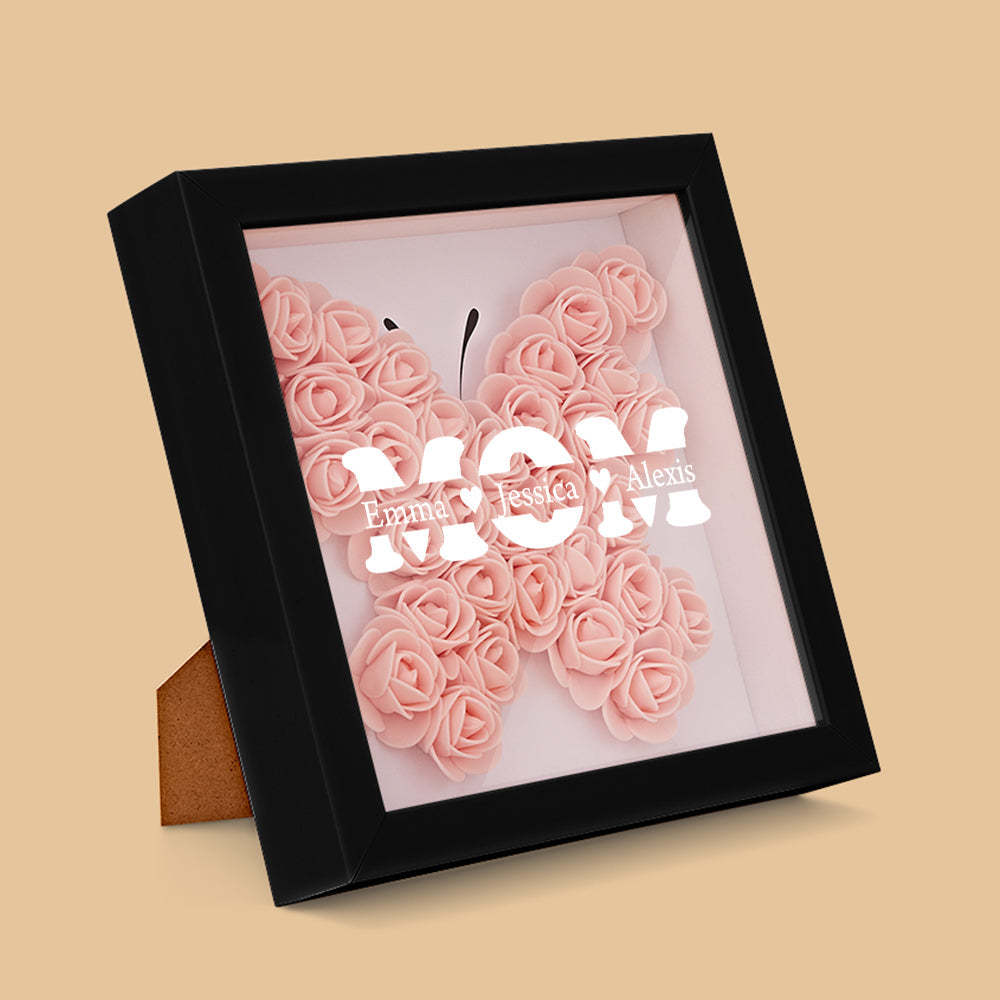 Boîte D'ombre De Fleur Personnalisée Nom Personnalisé Cadeau De Cadre De Fleur D'ombre De Fleur - votrecollierprenomfr