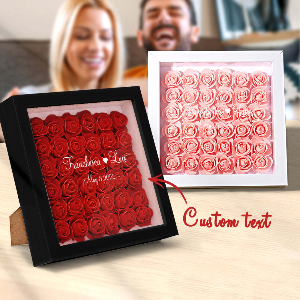 Boîte D'ombre De Fleur Personnalisée Nom Personnalisé Cadeau De Cadre De Fleur D'ombre De Fleur - votrecollierprenomfr