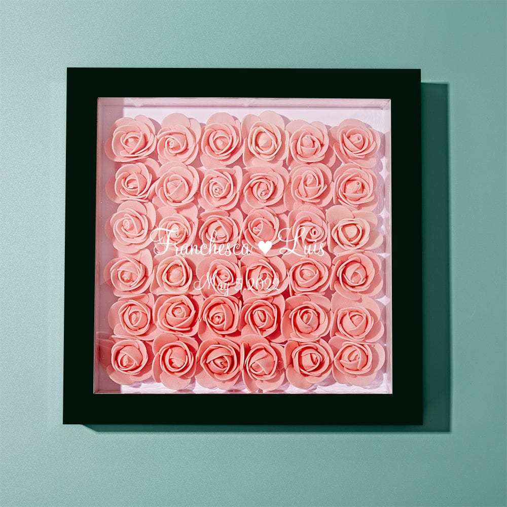 Boîte D'ombre De Fleur Personnalisée Nom Personnalisé Cadeau De Cadre De Fleur D'ombre De Fleur Pour La Maman - votrecollierprenomfr