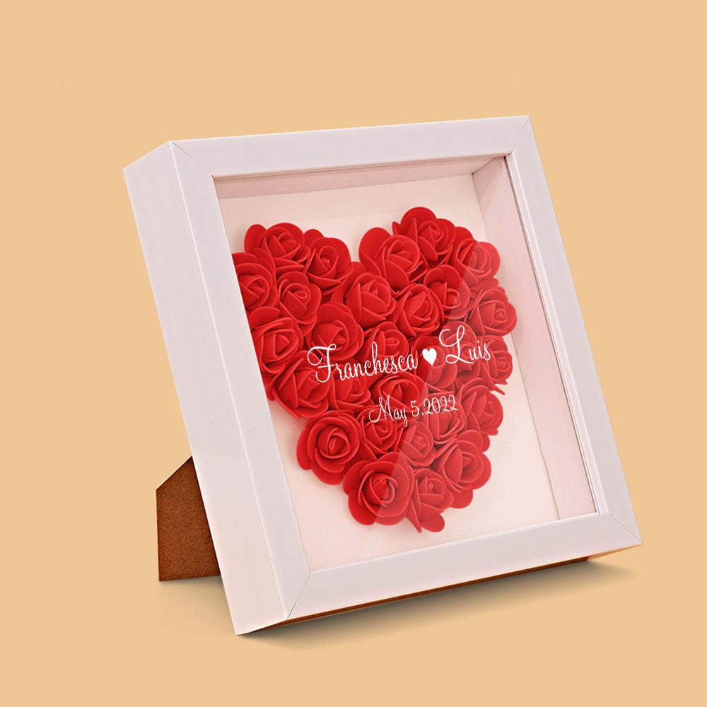 Boîte D'ombre De Fleur Personnalisée Nom Personnalisé Cadeau De Cadre De Fleur D'ombre De Fleur - votrecollierprenomfr