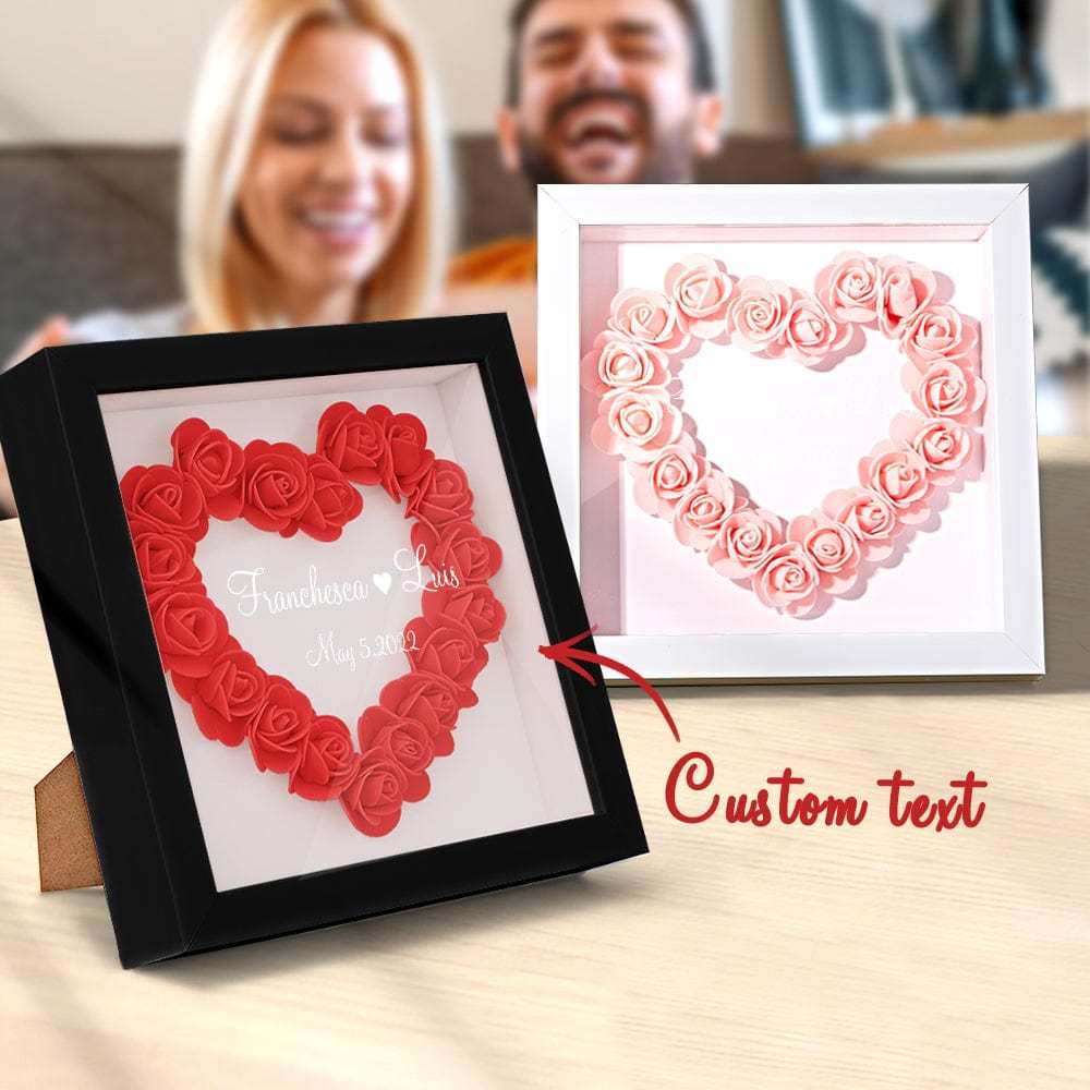Boîte D'ombre De Fleur Personnalisée Nom Personnalisé Cadeau De Cadre De Fleur D'ombre De Fleur Pour La Maman - votrecollierprenomfr