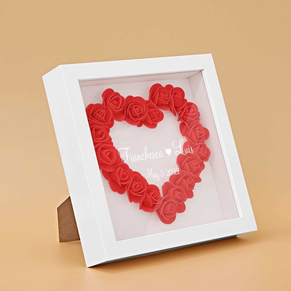 Boîte D'ombre De Fleur Personnalisée Nom Personnalisé Cadeau De Cadre De Fleur D'ombre De Fleur Pour La Maman - votrecollierprenomfr