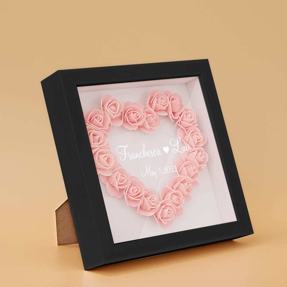 Boîte D'ombre De Fleur Personnalisée Nom Personnalisé Cadeau De Cadre De Fleur D'ombre De Fleur Pour La Maman - votrecollierprenomfr