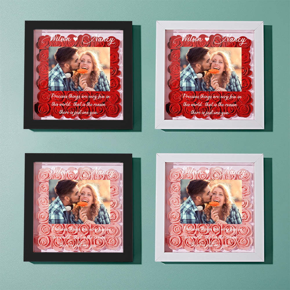 Cadre Photo Personnalisé Fleur Shadowbox Fleur Personnalisé Cadre Shadowbox Cadeau - votrecollierprenomfr