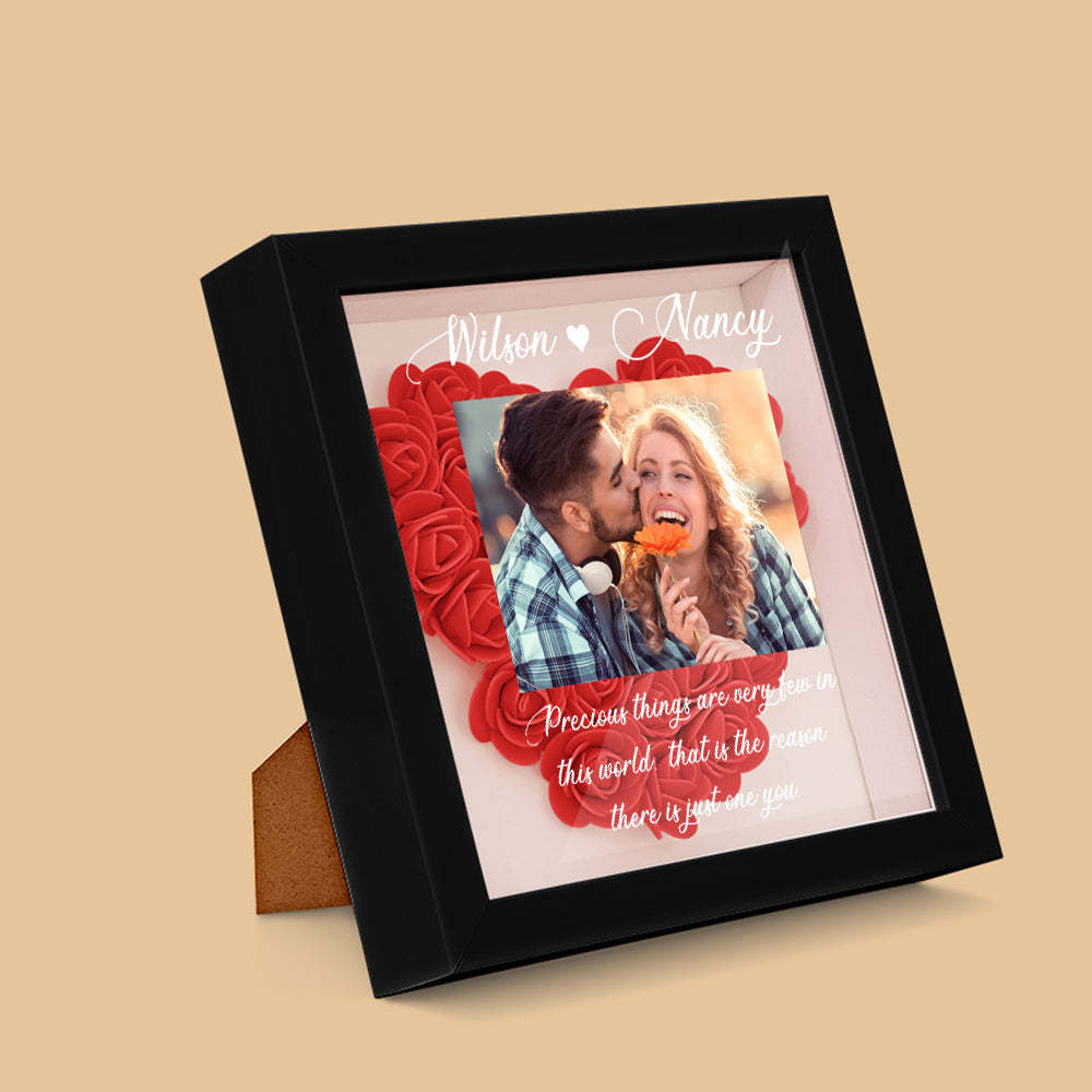 Cadre Photo Personnalisé Fleur Shadowbox Fleur Personnalisé Cadre Shadowbox Cadeau - votrecollierprenomfr