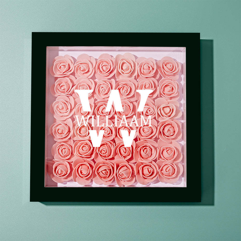 Boîte D'ombre De Fleur De Nom Personnalisé Cadeau De Cadre De Fleur D'ombre De Fleur Personnalisé - votrecollierprenomfr