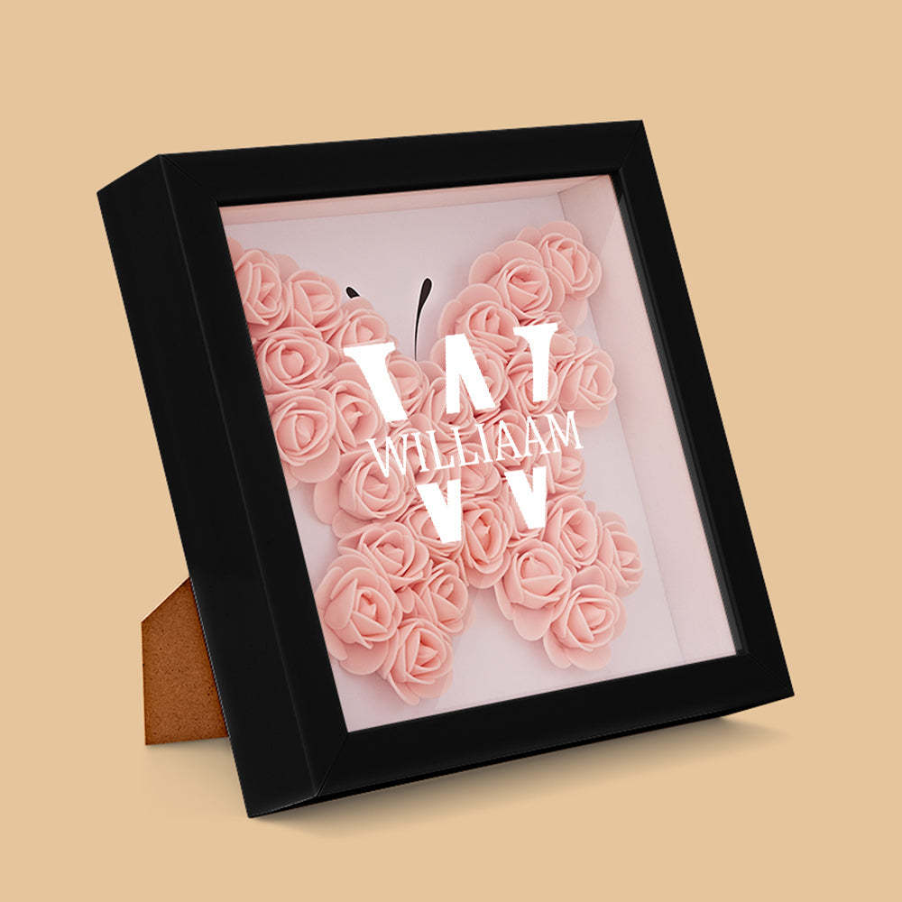 Boîte D'ombre De Fleur De Nom Personnalisé Cadeau De Cadre De Fleur D'ombre De Fleur Personnalisé - votrecollierprenomfr
