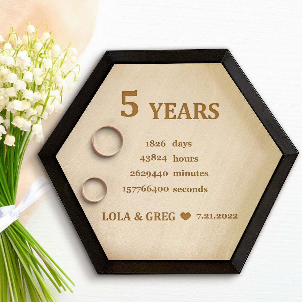 Plateau À Bijoux En Bois Personnalisé Bijoux De Fiançailles Porte-anneau Plat Décor À La Maison Cadeau - votrecollierprenomfr