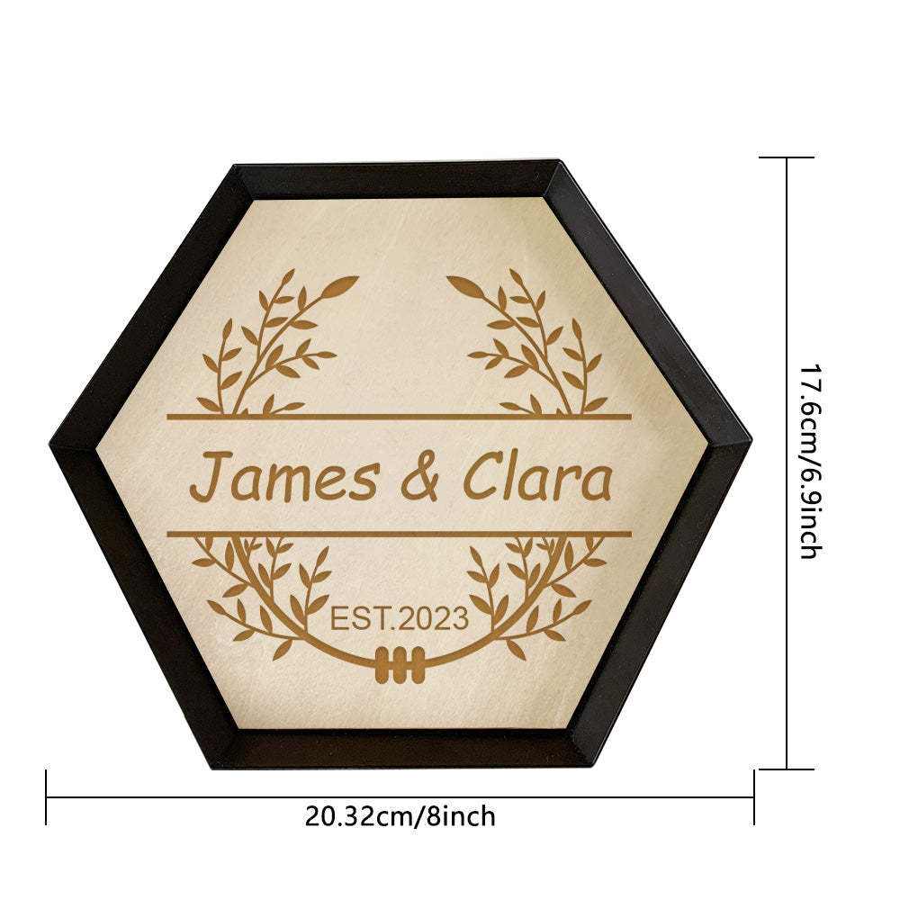Plateau À Bijoux En Bois Personnalisé Bijoux De Fiançailles Porte-anneau Plat Décor À La Maison Cadeau - votrecollierprenomfr