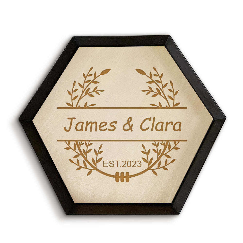 Plateau À Bijoux En Bois Personnalisé Bijoux De Fiançailles Porte-anneau Plat Décor À La Maison Cadeau - votrecollierprenomfr