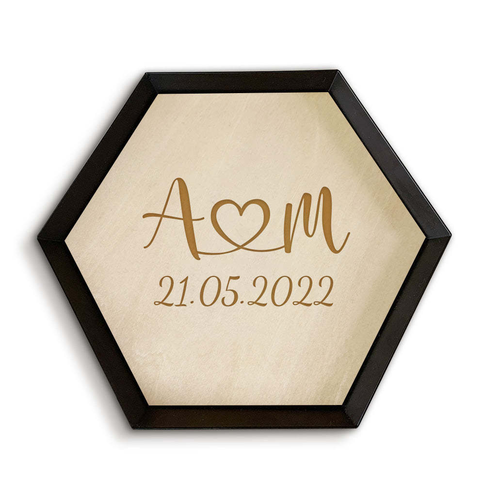 Plateau À Bijoux En Bois Personnalisé Bijoux De Fiançailles Porte-anneau Plat Décor À La Maison Cadeau - votrecollierprenomfr