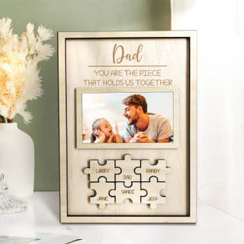Papa Personnalisé Vous Êtes La Pièce Qui Nous Tient Ensemble Puzzle Pièce Signe Personnalisé Membre De La Famille Signe Cadeau Pour Papa - votrecollierprenomfr