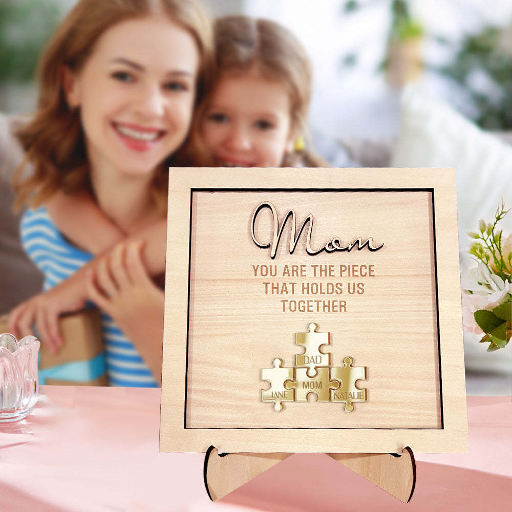 Vous Êtes La Pièce Qui Nous Tient Ensemble Personnalisé Maman Puzzle Plaque Cadeau De Fête Des Mères - votrecollierprenomfr