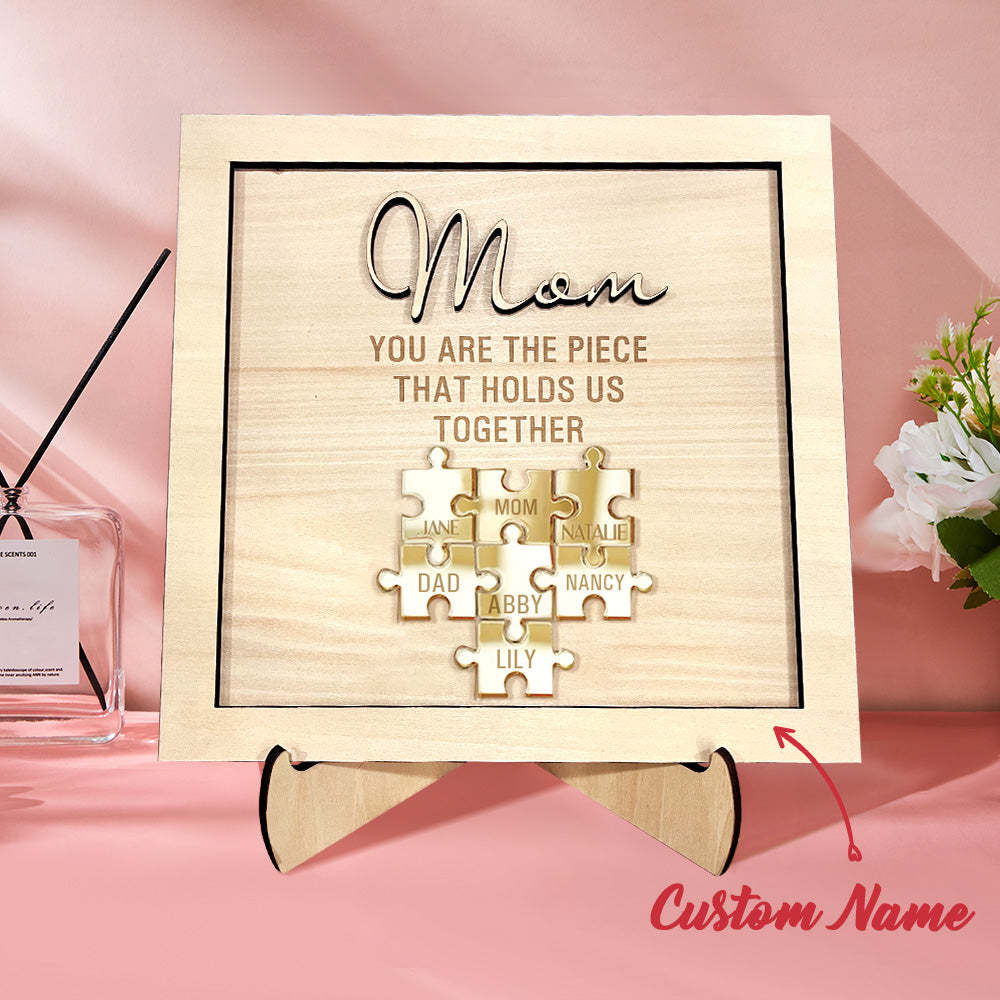 Vous Êtes La Pièce Qui Nous Tient Ensemble Personnalisé Maman Puzzle Plaque Cadeau De Fête Des Mères - votrecollierprenomfr