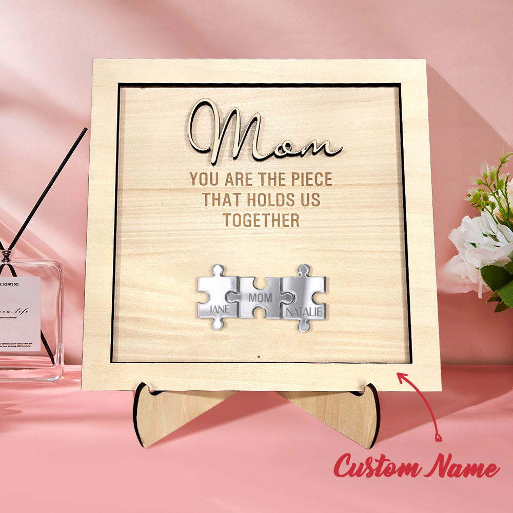 Vous Êtes La Pièce Qui Nous Tient Ensemble Personnalisé Maman Puzzle Plaque Cadeau De Fête Des Mères - votrecollierprenomfr