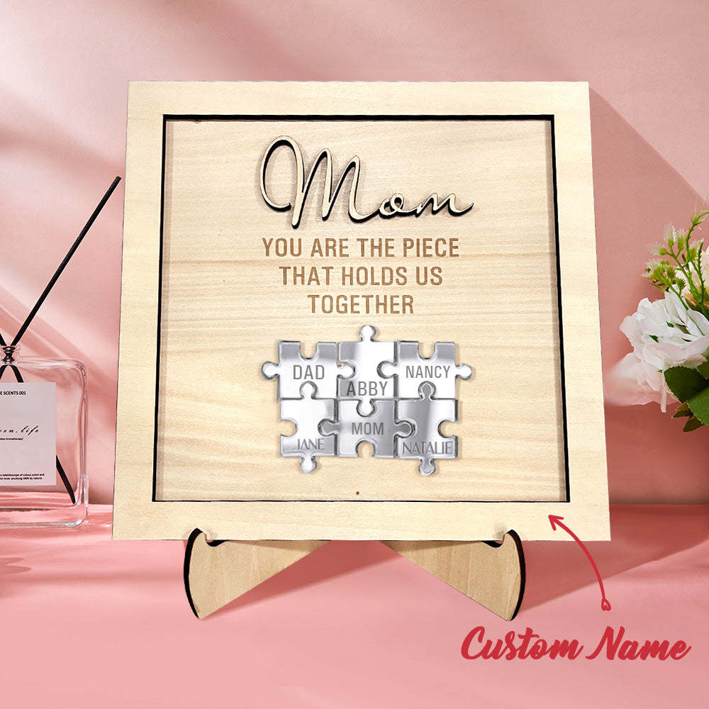 Vous Êtes La Pièce Qui Nous Tient Ensemble Personnalisé Maman Puzzle Plaque Cadeau De Fête Des Mères - votrecollierprenomfr